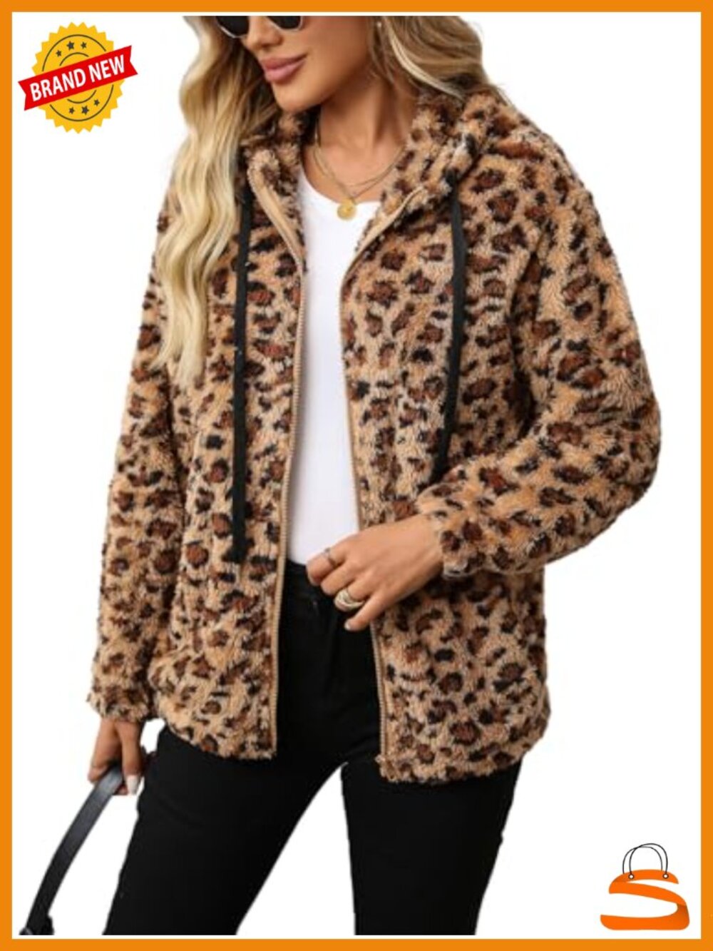 Women's Fleece Jacket Full Zip Sherpa Hooded Coat Fall Winter